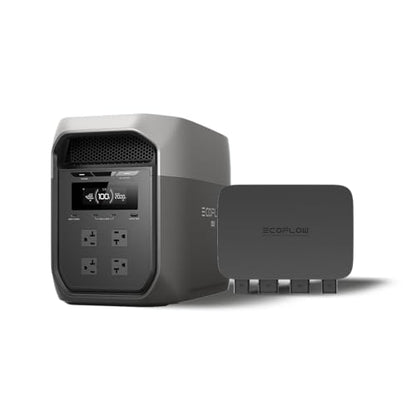 EF ECOFLOW Portable Power Station DELTA 3 MAX with 500W Alternator Charger, 3400W X-Boost Output, Ultra-Fast 0-80% Charging in 1.13 Hr, Home Backup & RV Camping - style: DELTA 3 Max+500W AC