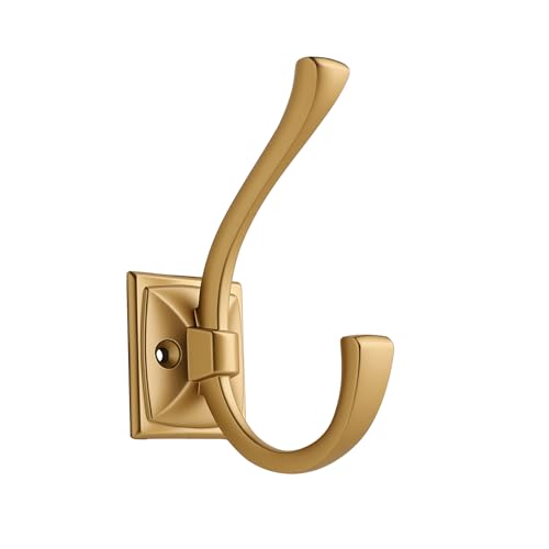 HARPOON 5 Pack Prong Hook, Heavy Duty Two Flared 4.3 inch Coat Hooks, Wall Mounted with 4 Screws, Utility Hooks Brushed Gold - color: Brushed Gold