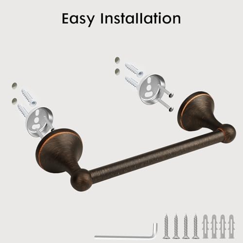 Antique Hand Towel Holder Oil Rubbed Bronze for Bathroom,Towel Bar 9-Inch,Bathroom Accessories Towel Ring, Wall Mounted,Towel Hanger for Bathroom - color: Oil Rubbed Bronze