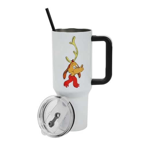 Bioworld The Grinch Max 40 Oz White Stainless Steel Tumbler with Handle - color: The Grinch Max
