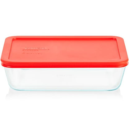 Pyrex Simply Store Glass Food Storage Container, Snug Fit Non-Toxic Plastic BPA-Free Lids, Freezer Dishwasher Microwave Safe, 6 Cup - size: 6 Cup