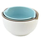 Nesting Plastic Mixing Bowls, Set Of 3, 1.5 quart, 2 quart, 2.5quart, Nesting Bowls with Non Slip Base and Easy Pour Spout, Dishwasher Safe - color: Blue Grey white