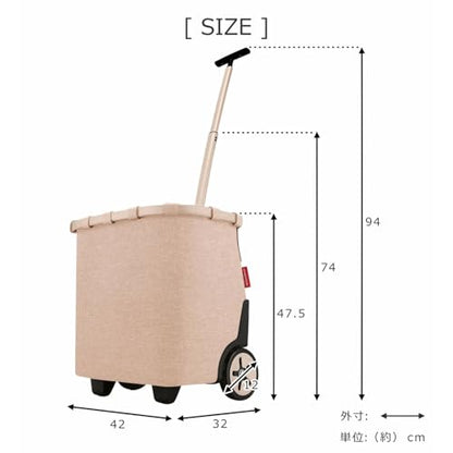 reisenthel carrycruiser Black Frame/Black - Portable Shopping Trolley with Sturdy Aluminum Frame, Shoulder Strap and Removable mesh Inner Bag -Water-Repellent - color: Black/Black