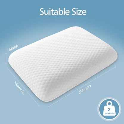 DUMOS Memory Foam Pillows for Sleeping, 1 Pack Bed Pillows for Adults with Washable Cover and Breathable Mesh, Gel Cooling Pillow for Back and Side Sleeper Support, White - size: 1 Pack