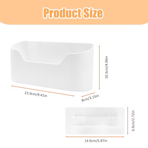 4Pcs Kitchen Cabinet Door Organizer, Adhesive Mount Inside Cabinet Door Storage, Under Sink Hanging Storage Basket for Kitchen Bathroom RV Office Garage Craft Room(White)