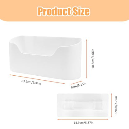 4Pcs Kitchen Cabinet Door Organizer, Adhesive Mount Inside Cabinet Door Storage, Under Sink Hanging Storage Basket for Kitchen Bathroom RV Office Garage Craft Room(White)