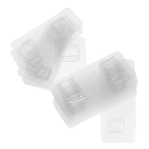 Transparent Adhesive Wall Hooks 20 Sets Clear Sticky Hooks No Damage Self-Adhesive Small Hooks for Hanging Kitchen Bathroom Power Strip Router Organizer