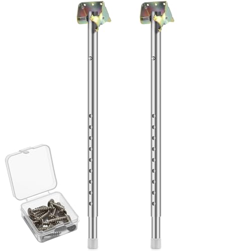 CroBlissful 2 Pcs Folding RV Table Legs 22.5-35.5 Inch RV Table Base Mount Adjustable Heavy Duty Desk Leg Lifting Telescopic Folding Support (White) - color: White