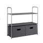 Amazon Basics Freestanding Closet Organizer with Fabric Bins, Drawers and 3 Shelves, Easy to Assemble, Grey, 32.7" x 12.2" x 31"