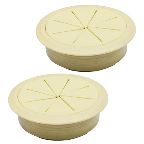 Desk Grommet 2-1/16" (53 mm), Desk Hole Cover for Cables Beige, Cable Grommet ABS Plastic, Desk Hole Grommet for Office and Home Table Cable, Detachable & Flexible Cable Cord Organizer-2 Pcs - size: 2-1/16"(53 mm)-2Pcs, style: Beige