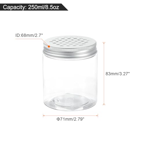 HARFINGTON 8 Pcs Empty Scent Beads Storage Container 8.5oz/250ml Air Freshener Tins Round Refillable Spice Containers Plastic Jars Sample for Travel Storage - size: 250ml
