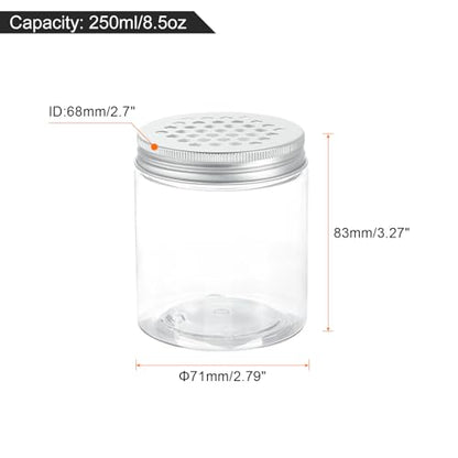 HARFINGTON 8 Pcs Empty Scent Beads Storage Container 8.5oz/250ml Air Freshener Tins Round Refillable Spice Containers Plastic Jars Sample for Travel Storage - size: 250ml