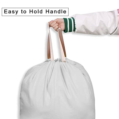 Cotton Canvas Laundry Bag with Handles & Drawstring Straps, Heavy Duty Extra Large Laundry Bags for Laundromat and Household, Washable Travel Dirty Clothes Bag Hamper Liner, 25.5 x 34 Inch, - color: Light Grey