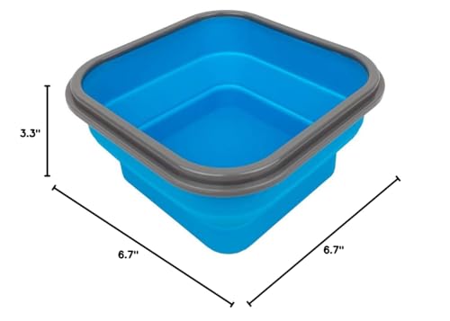 CARTINTS Large 1200ml Collapsible Bowls with Lids Silicone Camping Bowls, with Airtight Lids, Microwave and Freezer Safe, Set of 3 - color: blue+grey+green