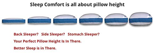 Pancake Pillow The Adjustable Layer Pillow. Custom Fit Your Perfect Pillow Height. Queen Size Luxury Pillow. - size: Queen