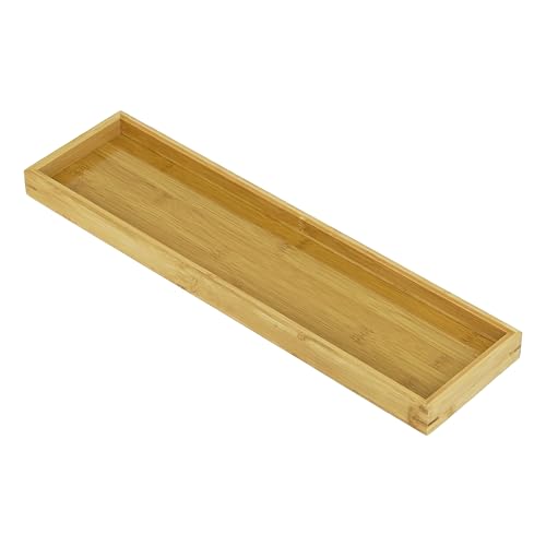 Natural Bamboo Serving Tray Platter 19.1 x 5.25 Rectangular, Bamboo - color: Bamboo, size: 19.1" x 5.3" x 1.2"