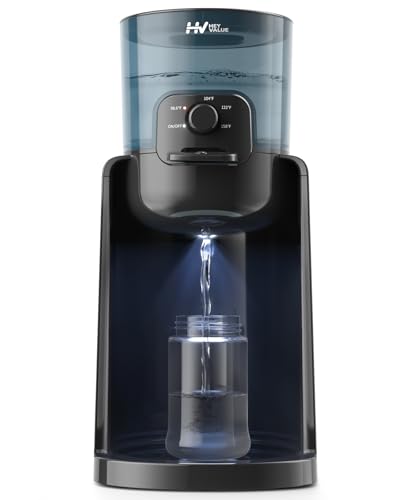 Water Warmer, HEYVALUE Baby Bottle Warmer, Formula Maker with Night Light, 4 Temperature Control & 72H Keep Warm, Detachable Tank, Instantly Dispenses Warm Water, Feed Baby More Easier and Healthier - color: Black