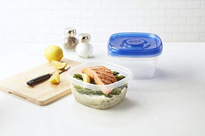 Glad GladWare Tall Entree Food Storage Containers with Lids, Large Square BPA Free Plastic, Meal Prep Lunches, Lock Tight Seal, Microwave Dishwasher Safe, 42 Oz, 3 Count - size: 3 Count (Pack of 1), style: Square