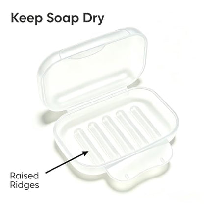 Soap Holder Container, Portable Bar Soap Saver Scrubber Case for Bathroom and Kitchen (Transparent) - color: Transparent