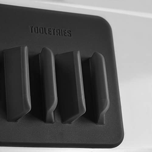 TOOLETRIES The George Toothbrush Holder, Silicone Toothbrush Holder for Bathroom & Shower, Wall Mounted Bathroom Organizer with No-Residue Adhesive, Removable & Reusable - Charcoal