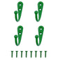 4 Pcs Wall Mounted Hooks for Bedroom,Bathroom,Kitchen,and Cabinet Hangers (with 8 Screws)-Green - color: Green