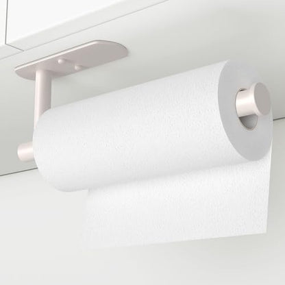 VAEHOLD Adhesive Paper Towel Holder Under Cabinet Wall Mount for Kitchen Paper Towel, Paper Towel Roll Holder Stick to Wall, Stainless Steel - Brown - color: Beige