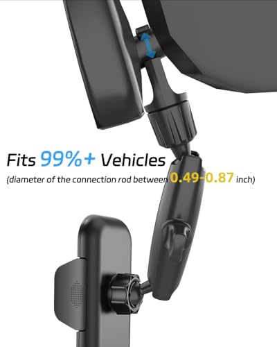 2026 Upgraded Rear View Mirror Phone Holders for Your Car, Multi-Directional Dual 360 Rotatable Adjustment Phone Mount for iPhone Android Cell Phones