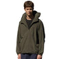 Pillowdy Travel Hoodie with Built-In Inflatable Neck Pillow for Flights - color: Khaki Windbreaker, size: Medium