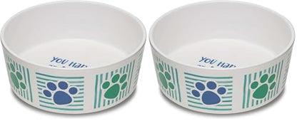 Loving Pets Dolce Moderno Dog Bowl – Modern Melamine Dog Food Bowl & Dog Water Bowl – Durable, Non-Slip Pet Dish for Small & Medium Dogs – Dishwasher Safe Dog Bowl (Large, 47 oz) (Pack of 2) - color: Had Me at Woof, size: Large (Pack of 2)