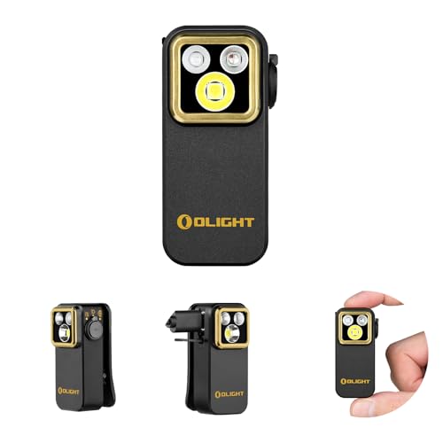 OLIGHT Oclip Pro S EDC Flashlight Clip-on Light, 600 Lumens Type-C Rechargeable with White LED, UV and RGB, Magnetic Flash Lights for Working, Signaling, Inspection and Outdoor Use (Black) - color: Black