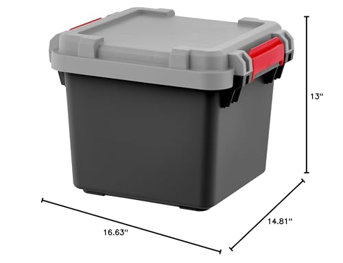 IRIS USA 4 Pack TrailBox, 8 Gallon Lockable Storage Trunk Box, Truck Bed Bin Heavy-Duty Containers Camping Gear, Adventure Chest - Dark Gray/Gray - color: Dark Gray, size: 8 Gal - 4 Pack