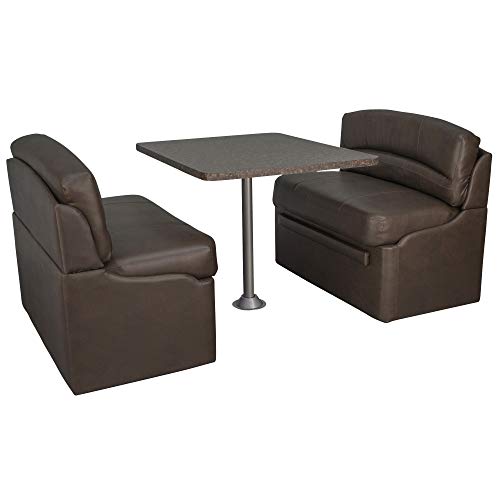 RecPro 36" RV Dinette Booth Set with Table and Leg | Two Dinette Booths (Chestnut, Granite Chocolate) - color: Granite Chocolate, size: Chestnut