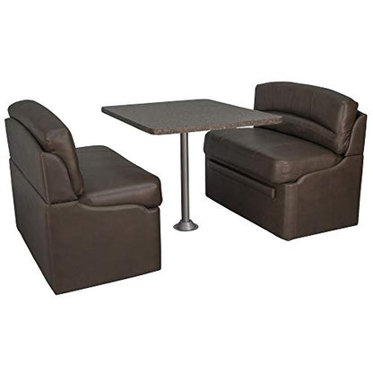 RecPro Charles 44" RV Dinette Booth with Storage | Converts to Bed with Memory Foam (Chestnut, 1) - color: Chestnut