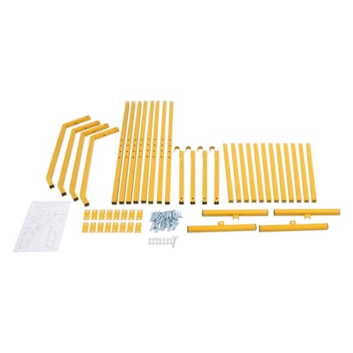 Shipping Container Shelving Rack, 4 PCS 3-Tier Container Hanging Shelf Brackets, 1100LBS Load Capacity, 52"(H) X 19"(W) for Containers, Trailers, Cargo (Yellow)