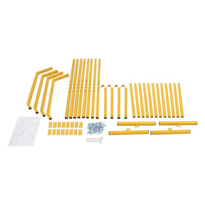 Shipping Container Shelving Rack, 4 PCS 3-Tier Container Hanging Shelf Brackets, 1100LBS Load Capacity, 52"(H) X 19"(W) for Containers, Trailers, Cargo (Yellow)