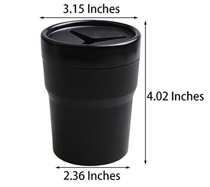 BANCHELLE Car Change Holder with Lid Automotive Plastic Garbage Cans 250 mL (0.06 Gallon) Portable for Keys Pen, 2 PCS
