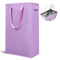 Odonata Slim Laundry Hamper Handles Collapsible Laundry Basket Thin Dirty Clothes Basket Narrow Laundry Bag Foldable Dirty Hamper 45L (Light Purple) - color: Light Purple