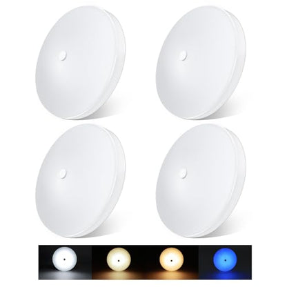 acegoo RV 3CCT 4.5'' LED Ceiling Dome Light, 3000K/4500K/6000K Switchable with Blue Nightlight 12V Puck Light for Motorhome Camper Trailer Boat, Surface Mount w/Dimmer Switch (4 Pcs) - color: 4 Pcs