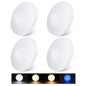 acegoo RV 3CCT 4.5'' LED Ceiling Dome Light, 3000K/4500K/6000K Switchable with Blue Nightlight 12V Puck Light for Motorhome Camper Trailer Boat, Surface Mount w/Dimmer Switch (4 Pcs) - color: 4 Pcs