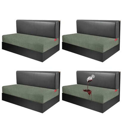 Waterproof RV Dinette Cushion Covers - Stretch Fabric Camper Seat Slipcover Replacement, Washable RV Couch Cover Designed for Camper Car Bench (Loveseat 4 Bench Cover, Green) - color: Green, size: Loveseat 4 Bench Cover