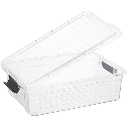 Superio 13.7 Qt Clear Plastic Storage Bins with Lids and Latches, Organizing Containers, Stackable Plastic Bin for Home, Garage, School, and Office - size: 17.5" x 12" x 5.25"