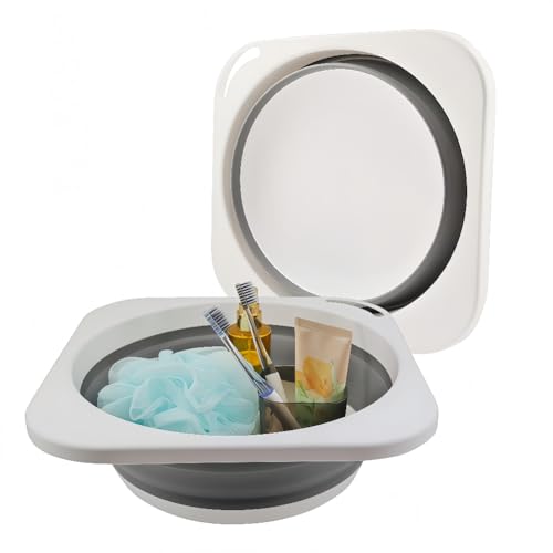 Portable Folding Wash Basin, 1.4 Gallon Lightweight Collapsible Sink, Camping Dish Tub, RV, Travel, Space-Saving and Easy to Store (Grey, 1 Pack) - color: Gray, size: 1 Pack