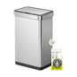 EKO EcoNova 13.2 Gallon/ 50L Automatic Sensor Kitchen Trash Can, Stainless Steel Touchless Garbage Bin with Soft-Close &Stay-Open Lid, Fingerprint-Resistant - size: Nova 50L- Stainless Steel