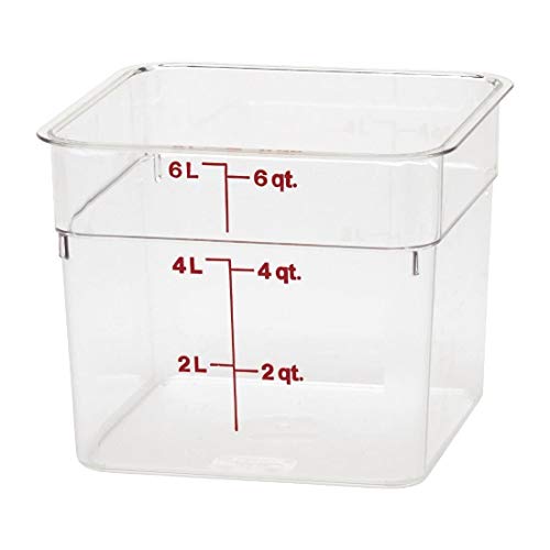 Cambro Food Storage Container - Classic Series Square - 6 QT (Quart) - Commercial Grade for Food Prep (Clear) - size: 6 QT