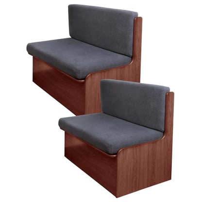 FUANGUI RV Dinette Cushion Covers Stretch Camper Cushion Cover Booth Seats Replacement RV Cushion Covers Washable Sofa Furniture Protector (Dark Gray, 2 Bench Cover & 2 Backrest Cover) - color: Dark Gray