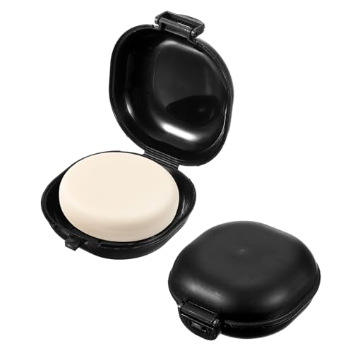 uxcell 2 Pcs Travel Soap Case, Portable Travel Soap Box Waterproof Holder Case, Airtight Dish Container with Lid for Shower Bathroom Outdoor Home Gym Hiking (Round, Black) - color: Black