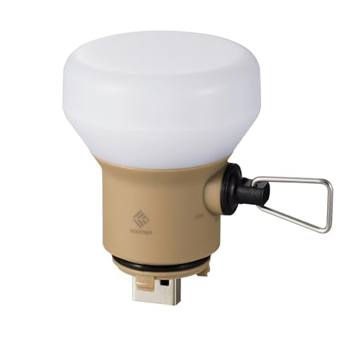 NESTOUT Rugged Outdoor Camping LED Lantern w/ Mini Tripod, Dimmable USB Powered Soft LED Light, IP44 Water Dust Resistant, 10-350 Lumen, Portable Lamp for Power Bank EDC Travel, LAMP-1 (Beige) - color: LAMP / Beige, size: LAMP