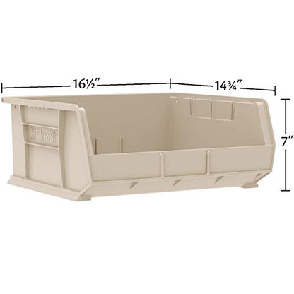 Akro-Mils 30250 AkroBins Plastic Storage Bins, Space-Saving Stackable Bins for Garage, Pantry, Craft Organization, 15" x 16" x 7", Clear, 6-Pack - color: Clear