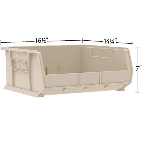 Akro-Mils 30250 AkroBins Plastic Storage Bins, Space-Saving Stackable Bins for Garage, Pantry, Craft Organization, 15" x 16" x 7", Red, 6-Pack - color: Red