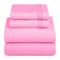 Hearth & Harbor Twin Size Sheets - 3 Piece Bed Sheet Set, Hotel Luxury Double Brushed Bed Sheets - Extra Soft Bedding Sheets & Pillowcases, Twin, Light Pink - color: Light Pink, size: Twin